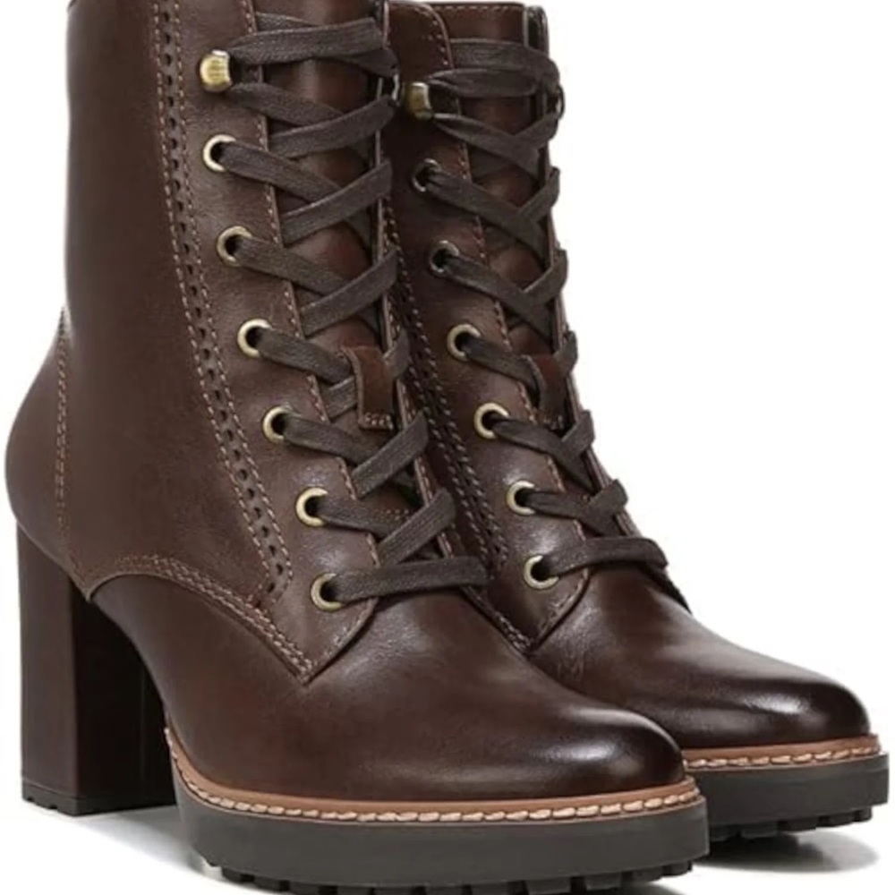 Naturalizer Dark Brown Heeled Lace-Up Callie Boots